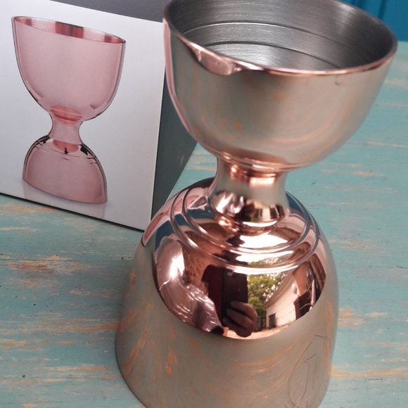 Jigger Double Shot Glass Copper Canterbury NEW Viski Bar Ware New with Tag n Box - Picture 9 of 13